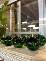 Oljelampa i färgat glas